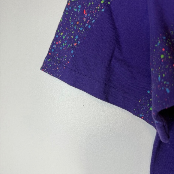 VINTAGE GECKO HAWAII T-SHIRT NEON SPLATTER STRIPE PAINT SINGLE STITCH 80s 90s - Picture 3 of 5